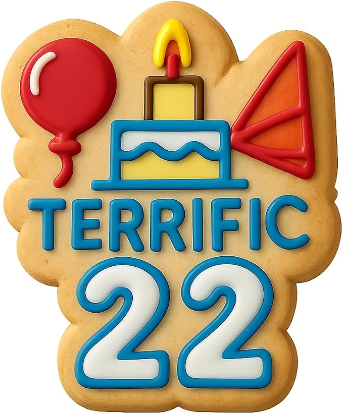 Geometric Terrific 22 Cookie Cutter & Stamp, Fondant & Clay - 3.3x4"