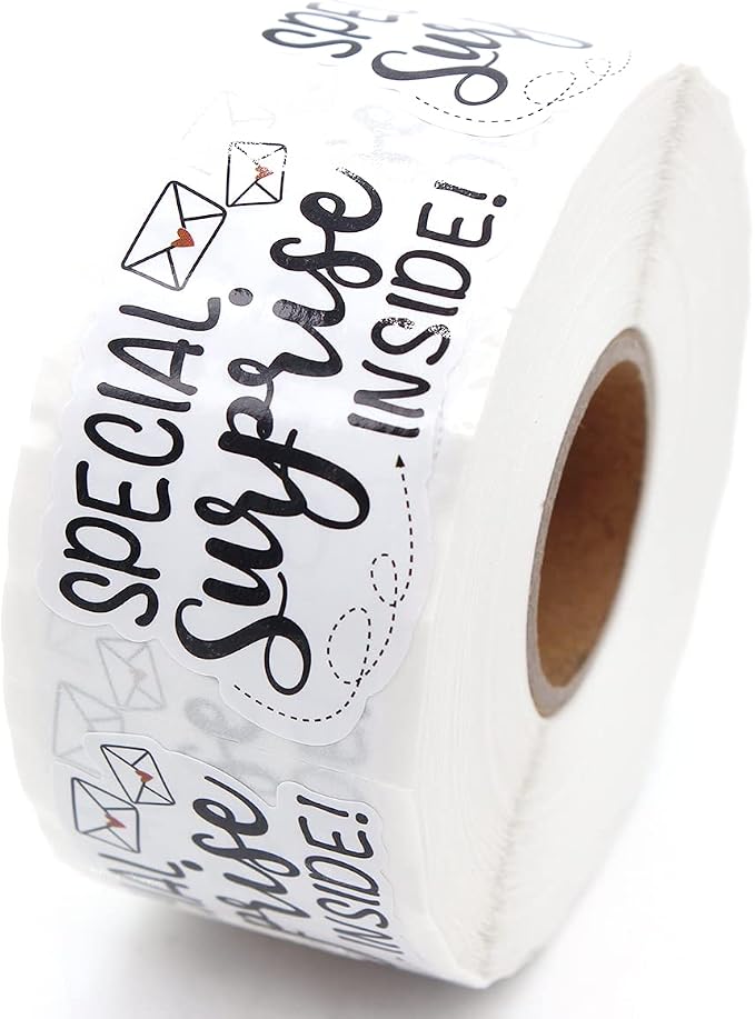 Special Surprise Inside Stickers, Funny Online Retailers Order Gifts Mailbox Paster, Coke Bag Packaging and Thank You Small Business and Other Purpose 1.7" L x 1.2" H 500 PCS