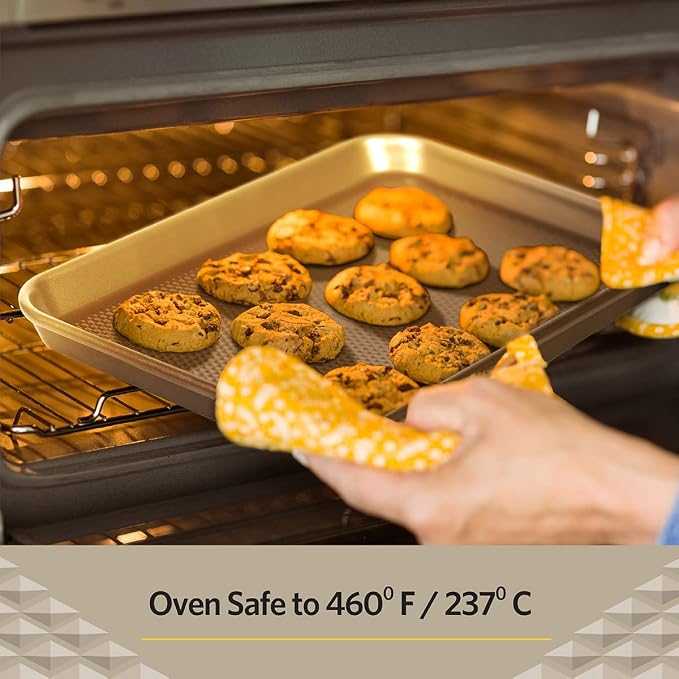 Glad Premium Nonstick Cookie Sheet – Heavy Duty Baking Pan with Raised Diamond Texture, Small