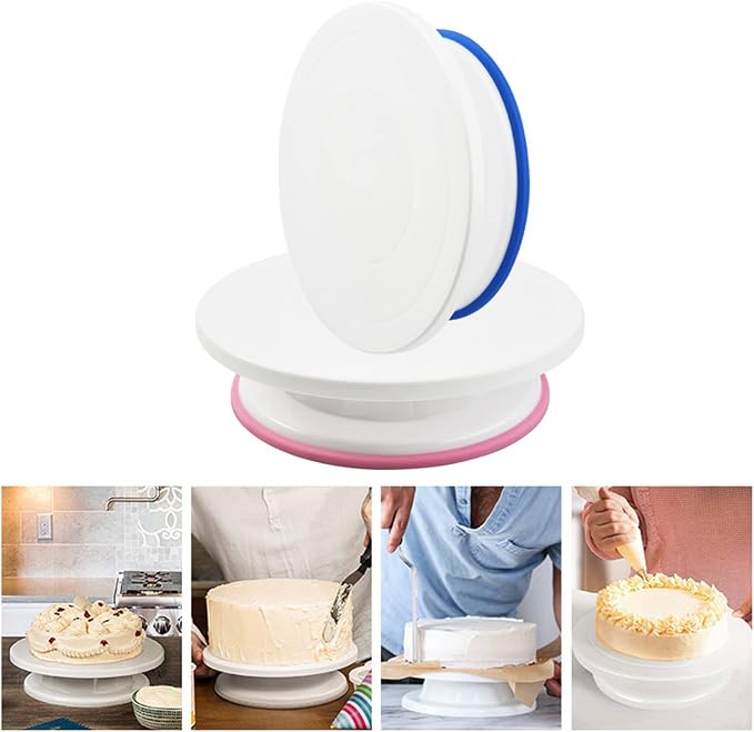 Cake Stand, 11 Inch Rotating Cake Turntable, Turns Smoothly Revolving Cake Spinner Stand,Cake Decorating Stand Plastic Cake Turntable Rotating Cake Base for Cake Frosting