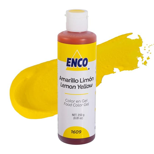 ENCO Food Coloring Gel Yellow Lime 8.8 oz (250g) Concentrated, Vegan