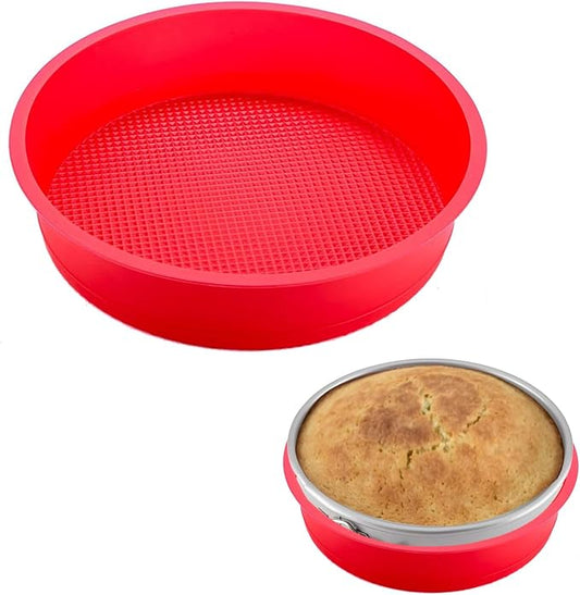 Springform Pan Protector for 8 inch, 8.5 inch Round Springform Pan Silicone Cheesecake Water Bath Sleeve Waterproof Cheesecake Baking Accessories