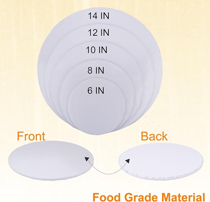 10 inch Round Cake Drum Boards, Dulinkas 1/4 Inch Thick White Corrugated Cardboard Cake Base Grease-Resistant Cake Boards for Multi-Layer Cakes, Weddings & Parties 10 Pack