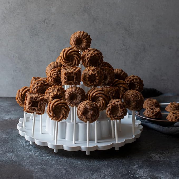 Nordic Ware Tiered Cake Pop Display Stand, White, Holds 37 Pieces (Pack of 3)