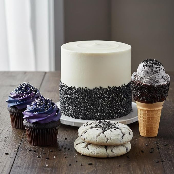Black Sprinkles Jimmies 1.98 Pounds Container, Sprinkles For Cake Decorating, Cake Sprinkles, Sprinkles For Baking, Ice Cream & More, The Hampton Candy Company