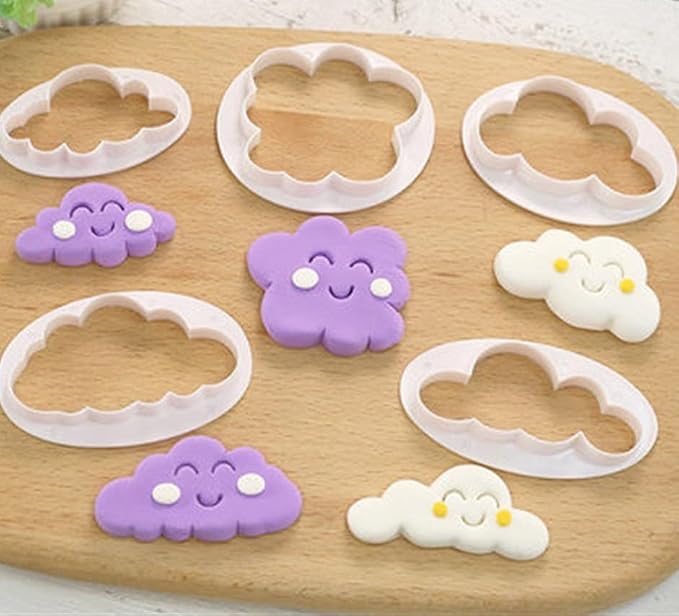 Cloud Cookie Cutter,Fluffy Cloud Fondant Cutter Car Cookie Cutters Cake Mold Sugar Craft Mold Cake Decorating Tools 7pcs