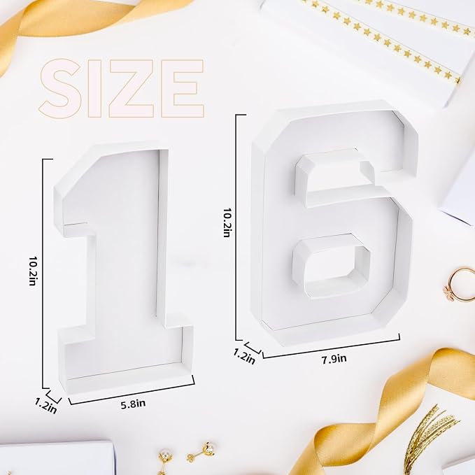 16 Set Cardboard Number for Charcuterie 10.2'' Fillable Tray Charcuterie Paper Box for 16th Birthday Anniversary Party Decorations Chocolate Candy Cupcake Container