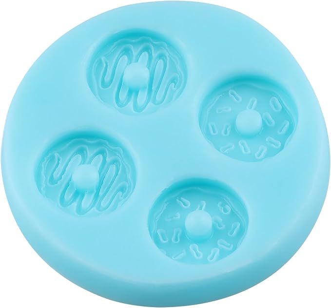 Doughnut Fondant Mold Donut Silicone Molds for Cake Decorating Cupcake Topper Chocolate Candy Gum Paste Polymer Clay