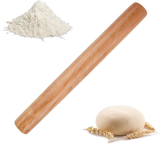 Professional Beech Wood Rolling Pin 29cm - Smooth Non-Stick Design, No Handle, Suitable for Baking Pizza/Pie/Cookies/Dumpling Wrappers/Pastry Dough.