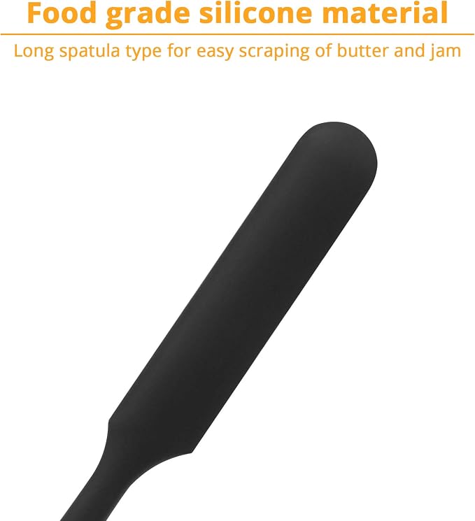 KUFUNG Silicone Spatula, BPA Free & 480°F Heat Resistant, Non Stick Rubber Kitchen Spatulas for Cooking, Baking, and Mixing (1x10 inch, Black)
