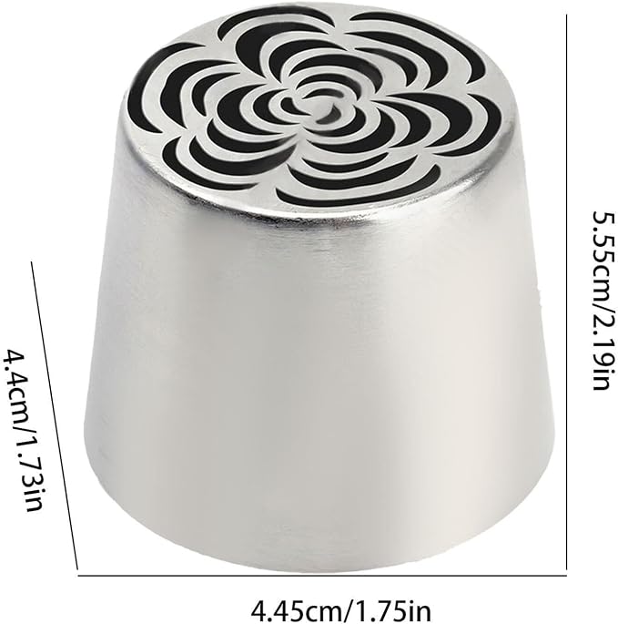 Piping Nozzle 2pcs Extra Large Russian Piping Tips, Stainless Steel Flower Nozzles Set, Rose & Floral Icing Tips for Cupcakes, Cookies Professional Baking Tools Icing Tips