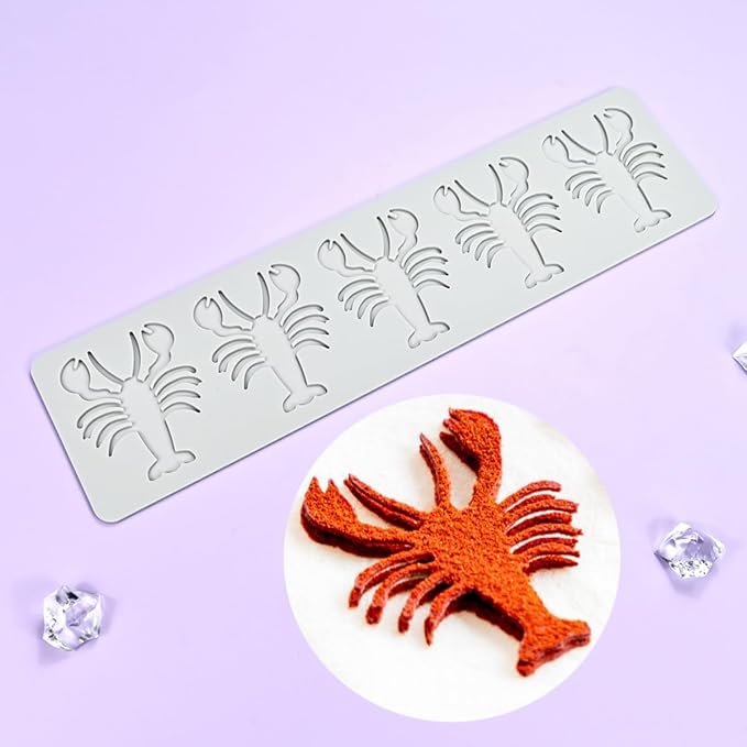 mostsom Sugarcraft Lace Mold Cake Border Decoration Lace Mat for Fondant Wedding Cake Decorating Baking Cake Decorating Crayfish Tools (E_ Crayfish)