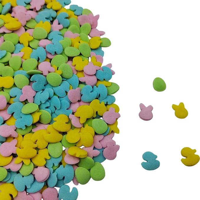 Homankit Easter Sprinkles for Cake Decorating, Colorful Confetti Sprinkles, Edible Easter Egg Bunny Duck Sprinkle for Cupcake Toppers Baking Cookie Ice Cream Dount Dessert Decoration 2.82oz