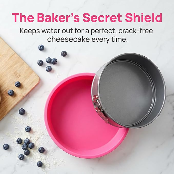 Baking Silicone 8-Inch/20cm Springform Pan Protector for 7 inch and 6 inch Round Cheesecake Silicone Baking Pan Accessories Preventing Water from Entering the Springform Pan