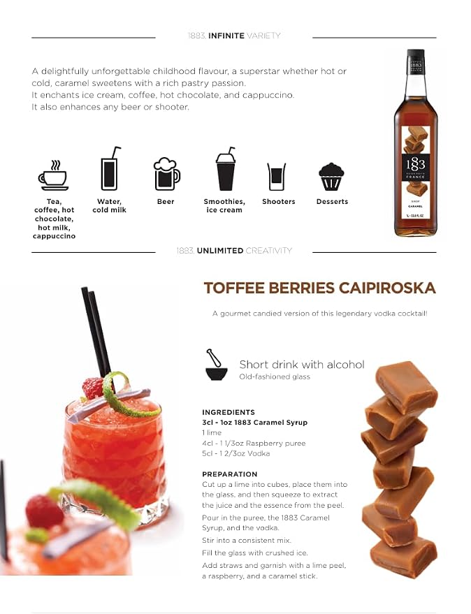 1883 MAISON ROUTIN FRANCE Caramel Syrup - Ordering Only, 33.8 FZ