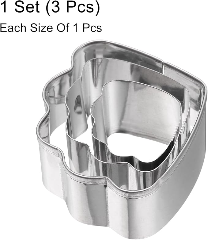 HARFINGTON 3Pcs Clouds Cookie Cutters Set Assorted Sizes Stainless Steel Holiday Cookie Cutters Biscuit Mould for Pastry Fondant Cake Cookie