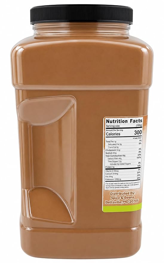 Carob Powder 5 lb | Naturally Sweet Cocoa Alternative | Baking, Smoothies, Drinks, Desserts & Chocolate Substitute Recipes | Bulk Resealable Container | Dasher's Spice & Beans