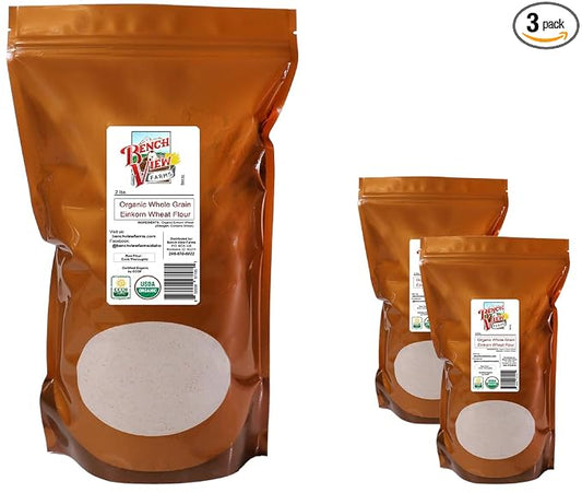 Organic Stone Ground Whole Wheat Einkorn Flour - 2lbs (Pack of 3)