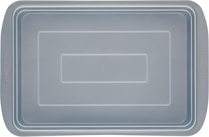 Farberware GOLDEN BAKE Bakeware Nonstick Rectangular Cake Pan with Lid, Kitchen Supplies, 9-Inch x 13-Inch, Gray