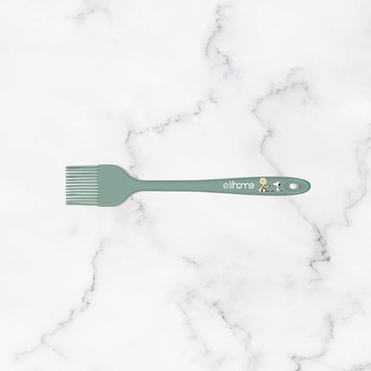 Elihome × Peanuts Silicone Basting Brush (8.75”) – Heat Resistant to 600°F, Food-Grade Platinum Silicone, Seamless 1-Piece Design, Non-Stick Safe, Dishwasher Safe, Sage Green