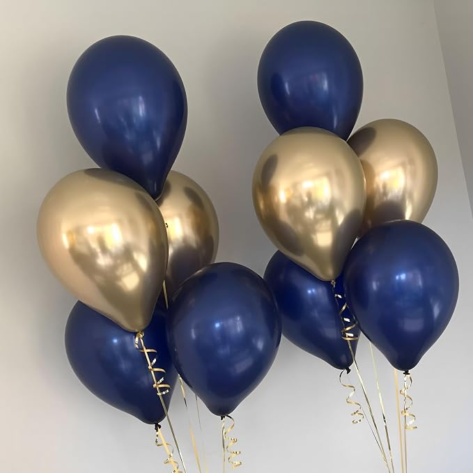 Voircoloria 110pcs Navy Blue Balloons 12inch Dark Blue Latex Party Balloons for Graduation, Wedding, Birthday, Baby Shower, Gender Reveal, Anniversary Party Decorations