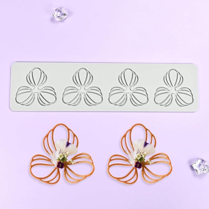 mostsom Three-Leaf Silicone Mould Lace Pad Exquisite Cake Decorating Grade Craft Mat Fondant Food Lace Cake 3D Mold Baking Sugar Paste (G_Three-Leaf)