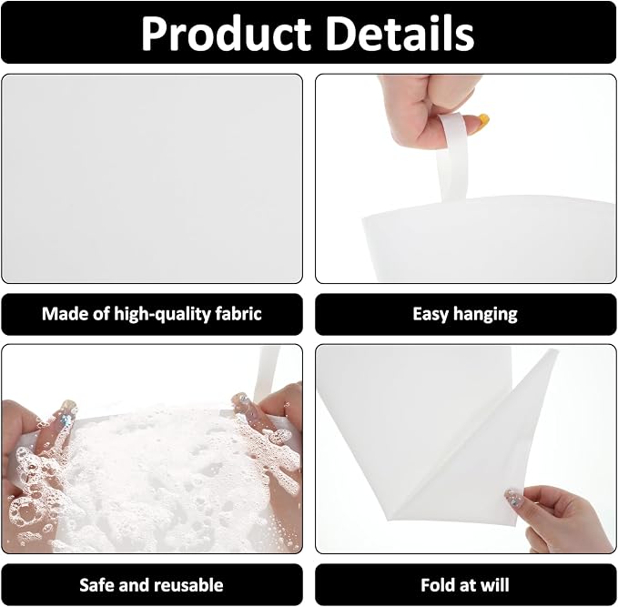 Jeffdad 4 Pcs Reusable Pastry Piping Bags, 12, 14, 16, 18 Inch Professional Pastry Bag, Large Canvas Cake Decorating Bags Icing Piping Bag for Frosting, Icing, Cupcakes, Cookies