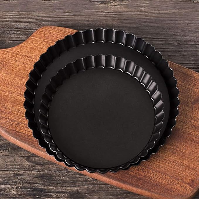Tart Pan Removable Bottom, Pie Pans Non-Stick Pans Pie Round Fluted Tart Tins Baking Pan Mould Tray for Baking Cheese Cakes, Chocolate Tarts, Fruit Pies(10 Inch Outer Diameter)