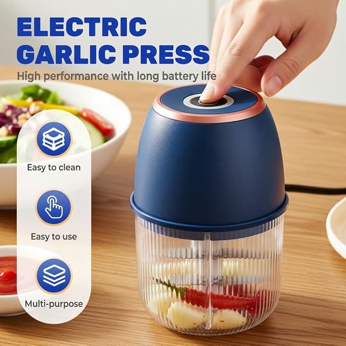 Electric Garlic Chopper, 2026 New Mini Food Chopper for Garlic and Onion, Portable Vegetable Chopper for Salad, Compact Kitchen Chopper for Home Cooks (Green)