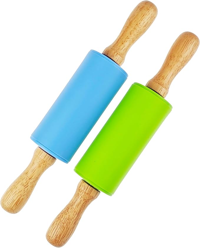 8 Pack Small Rolling Pin for Kids, Kids Rolling Pin for Home Kitchen (9 Inch)