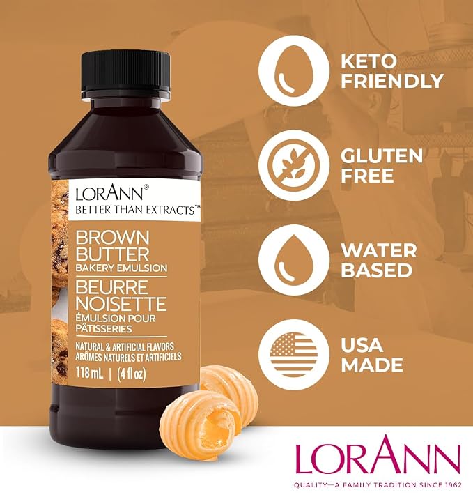LorAnn Brown Butter Emulsion, 16 ounce bottle