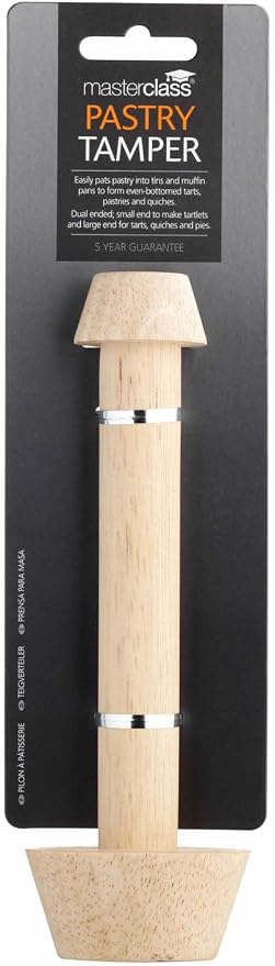 Master Class Double Ended Wooden Pastry Tamper - 4 cm & 6.8 cm - Brown - 5 Year Guarantee