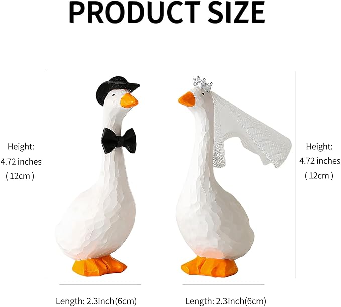 Fun Wedding Cake Toppers Unique Goose Cake Toppers, Couples Wedding Cake Decorations, Cool and Fun Wedding Cake Topper，Bride and Groom Engagement Anniversary