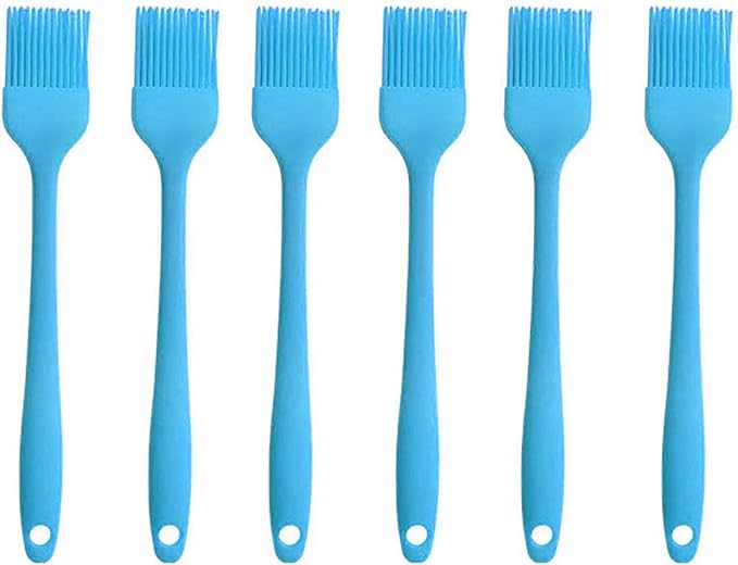 Silicone brush, Oil Brush for BBQ Kitchen Cooking Baking and Grilling (6 PCS,blue)