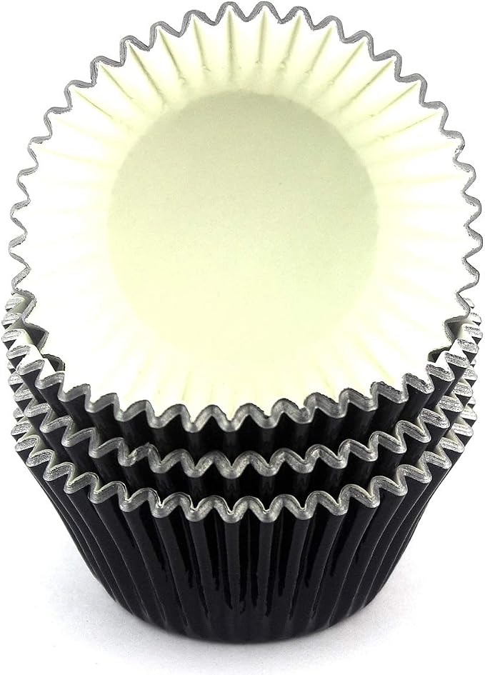 Foil Cupcake Liners Standard Baking Cups 100 Pcs (Black)