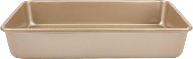 David Burke 13x9 Oblong Baking Pan – Carbon Steel, Non-Stick, PFTE & PFOA Free, Oven Safe with AirFlow Baking Technology – Bronze