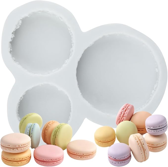 Macaron Polymer Clay Mold Macaron Hamburger Silicone Molds for DIY Crafts Epoxy Resin Casting Air Dry Polymer Clay Plaster Jewelry Making