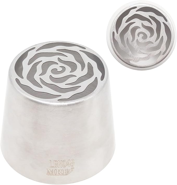 Extra Large Russian Piping Tip Stainless Steel Rose Floral Nozzle | Food Grade Seamless Designed Stainless Steel Rose Floral Nozzle for Cake Decorating, Frosting, Cream Flower DIY Cookies(SL48)
