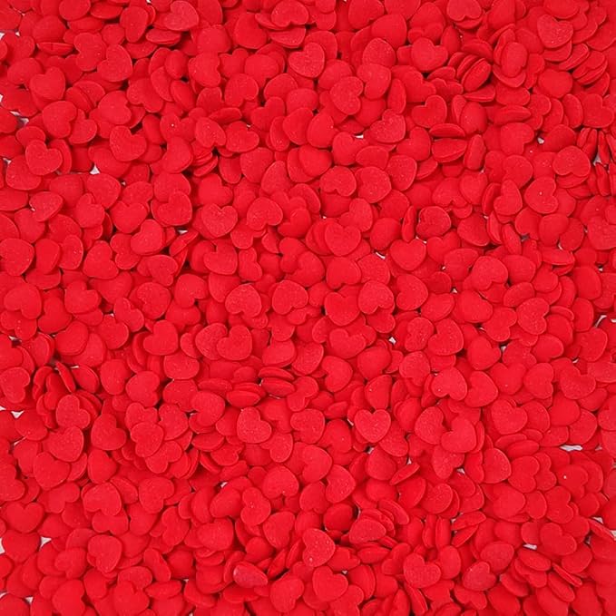 Homankit Red Hearts Sprinkles Edible Baking Cupcake Cake Decoration Cookie Ice Cream Donut Decorating 2.82 Ounces