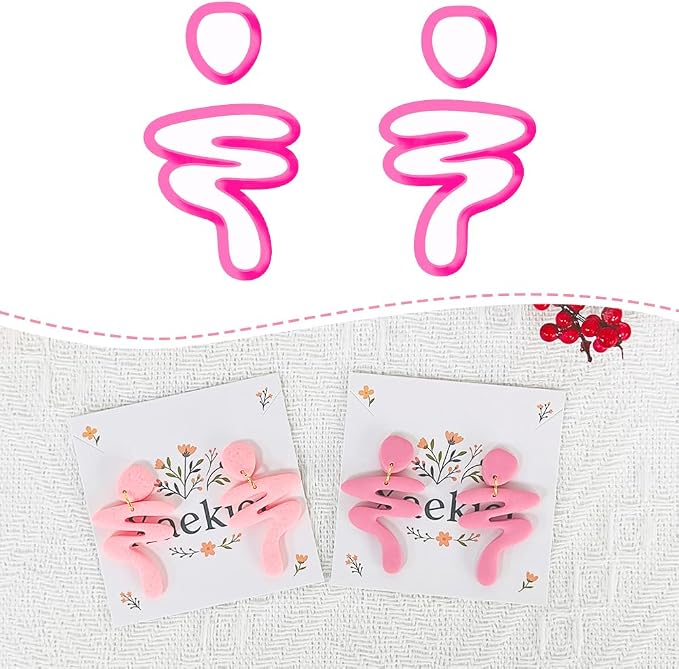 Xaekicr Abstract Woman Shape Polymer Clay Cutters – Modern Clay Earring Cutters for Jewelry Making, Clay Tools for Polymer Clay Molds, Set of 2