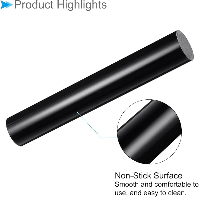 Acrylic Clay Roller, 6 Inch Length 1 Inch Dia., Acrylic Non-Stick Rolling Pin Roller Black - (Applications: for Shaping Sculpting)