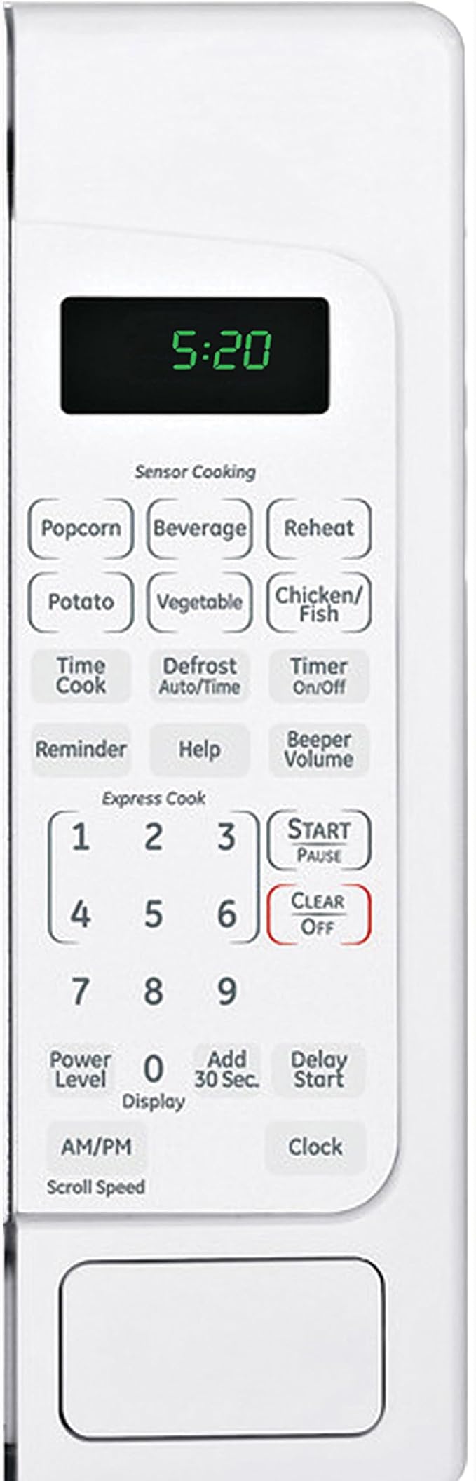 GE Countertop Microwave Oven,1, 200-watt Capacity, 2.0 Cubic Ft., 6 Auto Cooking Settings, Child-Lock Technology, Kitchen Essentials for Countertop, Dorm Room or Apartment, White, GCST20S1WWW