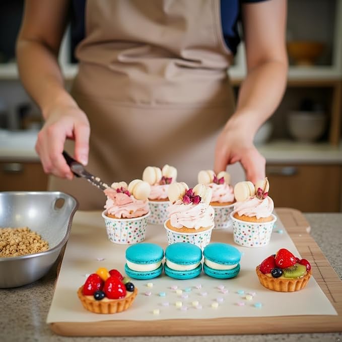 50 Pack Cupcake Cups with Lids, Foil Cupcake Muffin Liners Wrappers, Disposable Muffin Baking Cups Tins, Mini Cake Pans Containers Holder for Wedding Birthday Party