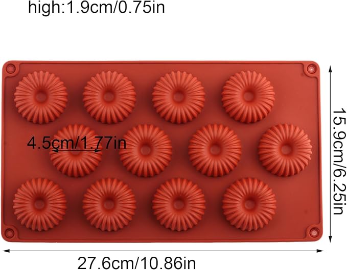 12 Cavity Mini Donut Shaped Silicone Chocolate Molds Doughnut Pan Mold For Donuts Muffin Cupcake