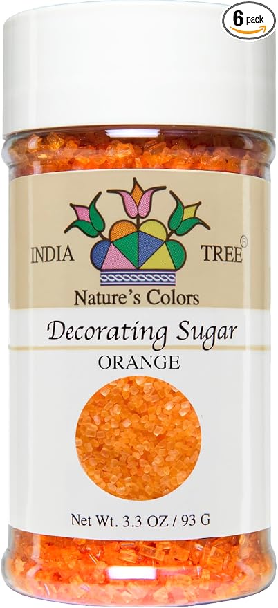 Nature's Colors, Orange Sugar Pure Sugar Sprinkles for Baking and Decorating, Small 3.3 Oz Jar (Pack of 1)