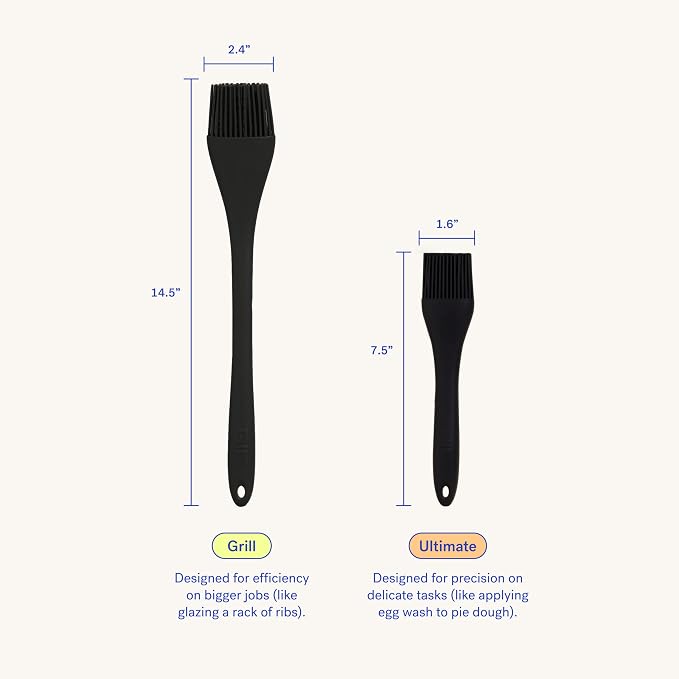 GIR: Get It Right Silicone Basting Brush – High Heat Resistant Kitchen Tool for Cooking, Grilling & Baking, Ultimate - 8IN, Slate
