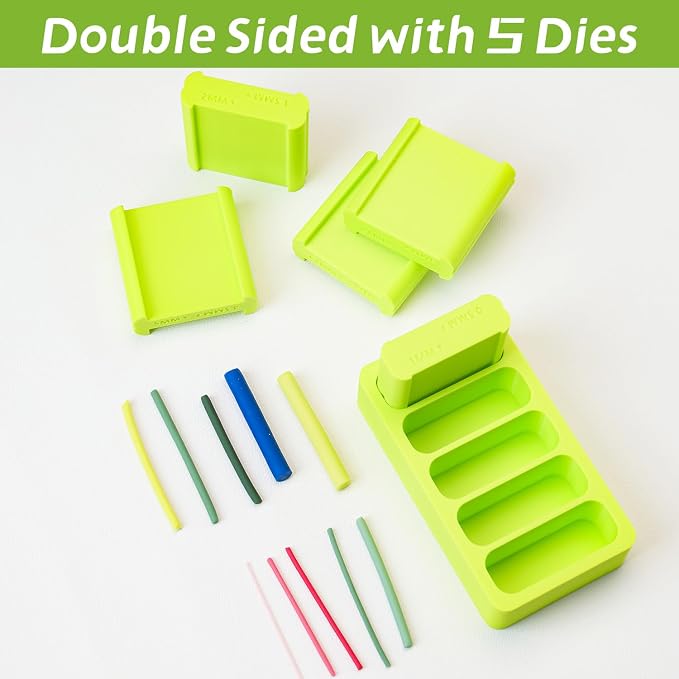 Clay Strip Maker Kit,Clay Tube Hoop Roller Guide, Fondant Rolling Strip Shape Maker 4.5/3.5/2.5/1.5/0.5mm
