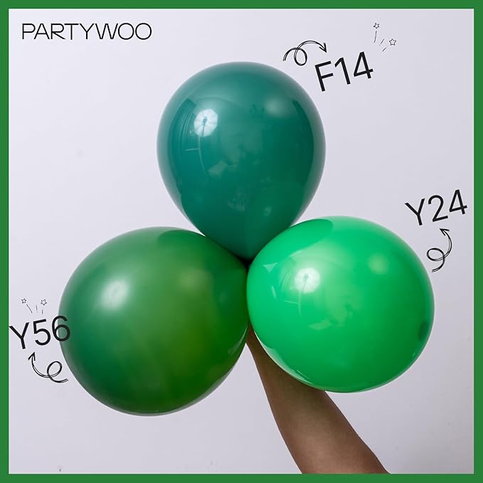 PartyWoo Dark Green Balloons 100 pcs Different Sizes of 36 18 12 10 5 Inch Hunter Emerald Forest Green Balloon Arch Kit Garland for Graduation Christmas Jungle Birthday Party Decorations Green-Y56