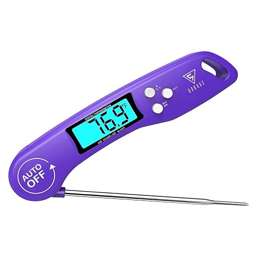 DOQAUS Digital Meat Thermometer, Instant Read Food Thermometer for Cooking, Kitchen Probe with Backlit & Reversible Display, Cooking Temperature Probe for Turkey, Grill, BBQ, Baking