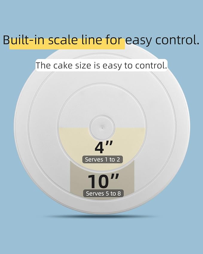 Cake Decorating Kit Baking Supplies Cake Turntable with 2 Frosting Straight Angled Spatula 3 Icing Smoother Scrapers Baking Accessories Tools for Beginners and Pros, White